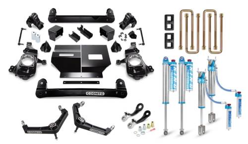 Cognito Motorsports - 510-P1383 | Cognito 4 Inch Elite Billet Upper Control Arm Lift Kit with King 2.5 Reservoir Shocks For Chevrolet Silverado / GMC Sierra 2500/3500 2WD/4WD