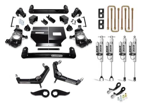 Cognito Motorsports - 110-P1387 | Cognito 5 Inch Performance Billet Upper Control Arm Lift Kit With Fox PSRR 2.0 Shocks For Chevrolet Silverado / GMC Sierra 2500/3500 2WD/4WD