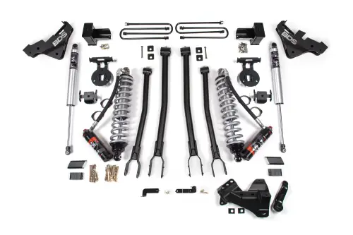 BDS Suspension - BDS1223PPS | BDS Suspension 4 Inch Lift Kit 4-Link Fox 2.5 Performance Elite Coil-Over Conversion For Ford F-450 Super Duty 4WD | Fox 2.5 Performance Series HTO Shocks