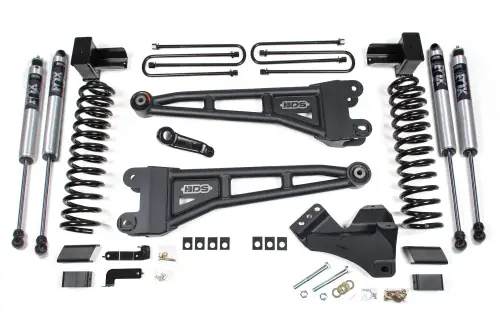 BDS Suspension - BDS1224FS | BDS Suspension 4 Inch Lift Kit With Radius Arms For Ford F-450 Super Duty 4WD | Fox 2.0 Performance Series Shocks