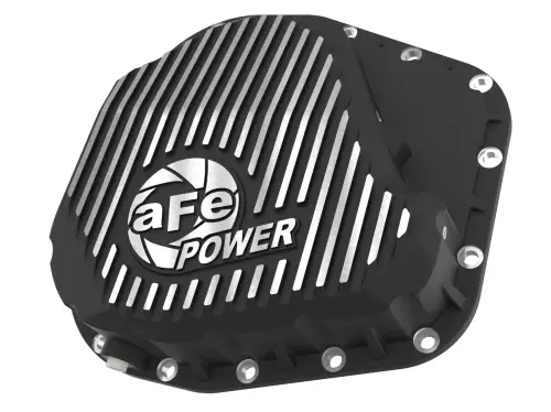 Afe - Advance Flow Engineering - 46-71490B | aFe Power Street Series Rear Differential Cover, Black With Machined Fins For Ford Diesel Trucks V8