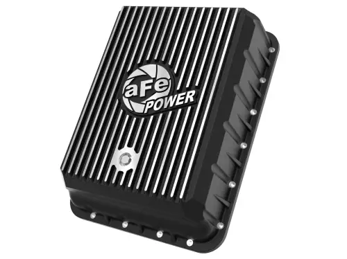 Afe - Advance Flow Engineering - 46-71500B | aFe Power Street Series Transmission Pan, Black With Machined Fins For RAM 3500 L6-6.7L (td)