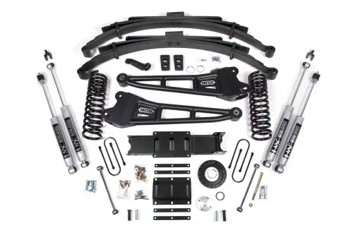 BDS Suspension - BDS2140H | BDS Suspension 6 Inch Lift Kit With Radius Arms For Ram 3500 4WD Diesel | 4.5 Inch Leaf Springs | 8 Bolt Index Ring | NX2 Nitro Series Shocks