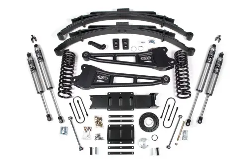 BDS Suspension - BDS2140PS | BDS Suspension 6 Inch Lift Kit With Radius Arms For Ram 3500 4WD Diesel | 4.5 Inch Leaf Springs | 8 Bolt Index Ring | Fox 2.5 Performance Series HTO Shocks