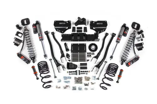 BDS Suspension - BDS2138PESB | BDS Suspension 4 Inch Extended Travel 4-Link Lift Kit For Ram 2500 4WD Diesel | Coilover & Fox 2.0 Hydro Bump Stop | Fox 2.5 Performance Elite Shocks