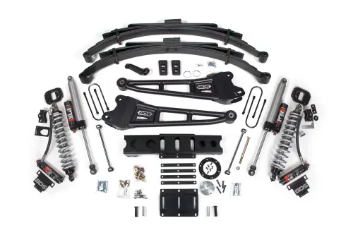 BDS Suspension - BDS2141PES | BDS Suspension 6 Inch Lift Kit With Radius Arms & Fox 2.5 Performance Elite Coilover Conversion For Ram 3500 4WD Diesel | Rear Leaf Springs | Front Rubber Bump Stop | 6 Bolt Index Ring