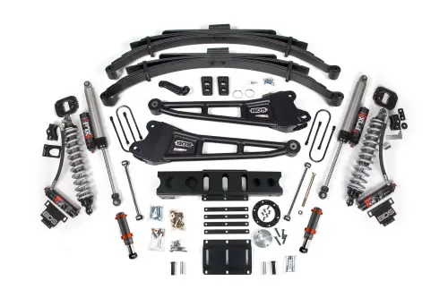 BDS Suspension - BDS2141PESB | BDS Suspension 6 Inch Lift Kit With Radius Arms & Fox 2.5 Performance Elite Coilover Conversion For Ram 3500 4WD Diesel | Rear Leaf Springs | Front Fox 2.0 Hydro Bump Stop | 6 Bolt Index Ring