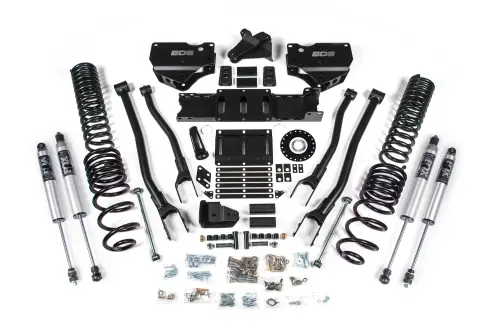 BDS Suspension - BDS2136PS | BDS Suspension 6 Inch Extended Travel 4-Link Lift Kit For Ram 2500 4WD Diesel | Coil Spring & Bump Stop Extension | Fox 2.5 Performance Series HTO Shocks