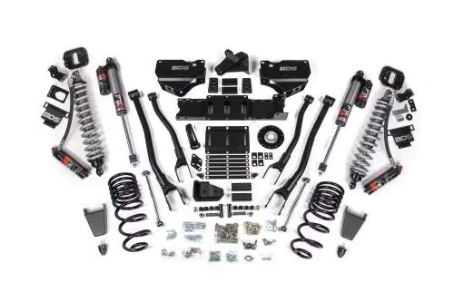 BDS Suspension - BDS2136PES | BDS Suspension 6 Inch Extended Travel 4-Link Lift Kit For Ram 2500 4WD Diesel | Coilover & Rubber Bump Stop | Fox 2.5 Performance Elite Shocks