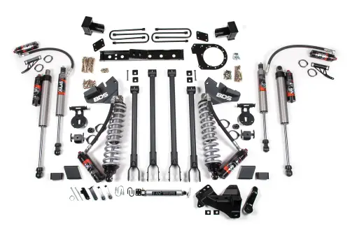 BDS Suspension - BDS1985FPE | BDS Suspension 7 Inch Lift Kit 4-Link Fox 2.5 Performance Elite Coil-Over Conversion For Ford F-250 / F-350 Super Duty 4WD | Diesel | Rear 5 Inch Block Kit | Fox 2.5 Performance Elite Shocks