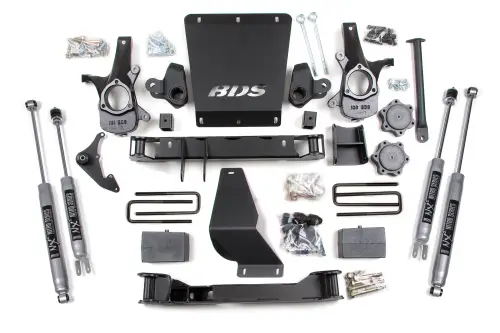 BDS Suspension - BDS179H | BDS Suspension 6 Inch Lift Kit For Chevrolet Silverado / GMC Sierra 1500 4WD | Rear Block Kit & Add-A-Leaf | NX2 Nitro Series Shocks