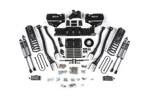 BDS Suspension - BDS2158FS | BDS Suspension 4 Inch Extended Travel Lift Kit With 4-Link For Ram 3500 4WD Diesel | Coil Spring / Bump Stop Extension | Rear 2 Inch Lift Block Kit With Overload | Fox 2.0 Performance Series Shocks