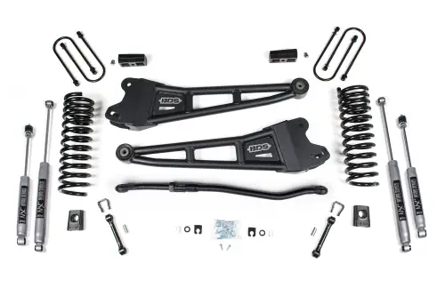 BDS Suspension - BDS2148H | BDS Suspension 3 Inch Lift Kit With Radius Arm For Ram 3500 4WD Diesel | Coil Spring / Bump Stop Extension | Rear 2 Inch Lift Block Kit Without Overload | NX2 Nitro Series Shocks