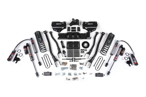 BDS Suspension - BDS2161FPE | BDS Suspension 4 Inch Extended Travel Lift Kit With 4-Link For Ram 3500 4WD Gas | Rear 3 Inch Lift Block Kit With Overload | Fox 2.5 Performance Elite Shocks