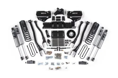 BDS Suspension - BDS2163PS | BDS Suspension 4 Inch Extended Travel Lift Kit With 4-Link For Ram 3500 4WD Gas | Rear 2 Inch Lift Block Kit With Overload | Fox 2.5 Performance Series HTO Shocks