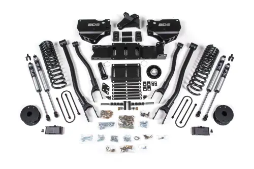 BDS Suspension - BDS2164FS | BDS Suspension 4 Inch Extended Travel Lift Kit With 4-Link For Ram 3500 4WD Gas | Rear 3 Inch Lift Block Kit With OE Air Assist | Fox 2.0 Performance Series Shocks
