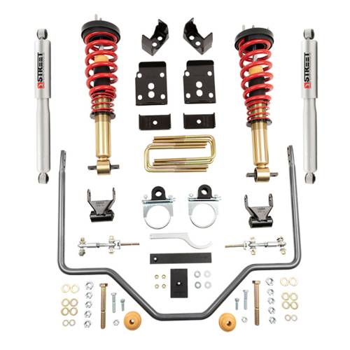 Belltech - 1000HK | Belltech 1 to 3 Inch Front / 5.5 Inch Rear Complete Lowering Kit with Height Adjustable Coilovers & Rear Sway Bar (2015-2020 F150 2WD/4WD)