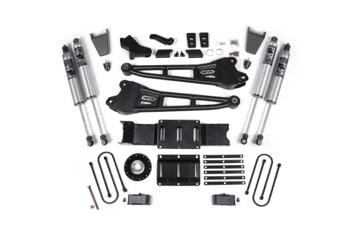 BDS Suspension - BDS2167PPS | BDS Suspension 4 Inch Extended Travel Lift Kit With Radius Arm For Ram 3500 4WD Diesel | Coilover / Rubber Bump Stop | Rear 2 Inch Lift Block Kit Without Overload | Fox 2.5 Performance Series HTO Shocks