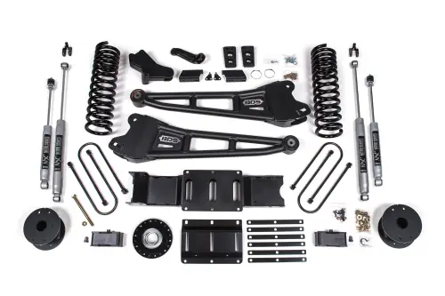 BDS Suspension - BDS2169H | BDS Suspension 4 Inch Extended Travel Lift Kit With Radius Arm For Ram 3500 4WD Diesel | Coil Spring / Bump Stop Extension | Rear 3 Inch Lift Block Kit With OE Air Assist | NX2 Nitro Series Shocks