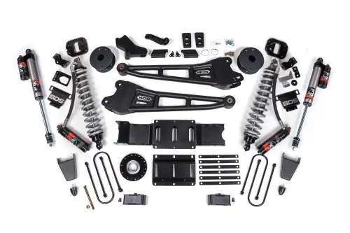 BDS Suspension - BDS2169PES | BDS Suspension 4 Inch Extended Travel Lift Kit With Radius Arm For Ram 3500 4WD Diesel | Coilover / Rubber Bump Stop | Rear 3 Inch Lift Block Kit With OE Air Assist | Fox 2.5 Performance Elite Shocks