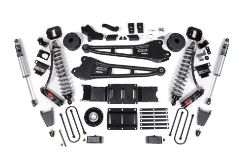 BDS Suspension - BDS2169PPS | BDS Suspension 4 Inch Extended Travel Lift Kit With Radius Arm For Ram 3500 4WD Diesel | Coilover / Rubber Bump Stop | Rear 3 Inch Lift Block Kit With OE Air Assist | Fox 2.5 Performance Series HTO Shocks