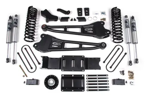 BDS Suspension - BDS2172PS | BDS Suspension 4 Inch Extended Travel Lift Kit With Radius Arm For Ram 3500 4WD Gas | Rear 2 Inch Lift Block Kit Without Overload | Fox 2.5 Performance Series HTO Shocks
