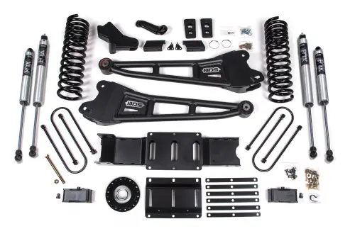 BDS Suspension - BDS2173FS | BDS Suspension 4 Inch Extended Travel Lift Kit With Radius Arm For Ram 3500 4WD Gas | Rear 2 Inch Lift Block Kit With Overload | Fox 2.0 Performance Series Shocks