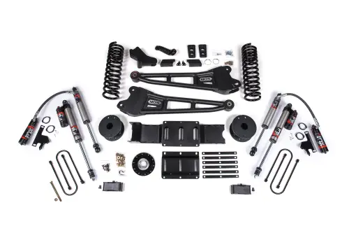 BDS Suspension - BDS2174FPE | BDS Suspension 4 Inch Extended Travel Lift Kit With Radius Arm For Ram 3500 4WD Gas | Rear 3 Inch Lift Block Kit With OE Air Assist | Fox 2.5 Performance Elite Shocks