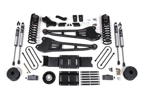 BDS Suspension - BDS2174FS | BDS Suspension 4 Inch Extended Travel Lift Kit With Radius Arm For Ram 3500 4WD Gas | Rear 3 Inch Lift Block Kit With OE Air Assist | Fox 2.0 Performance Series Shocks
