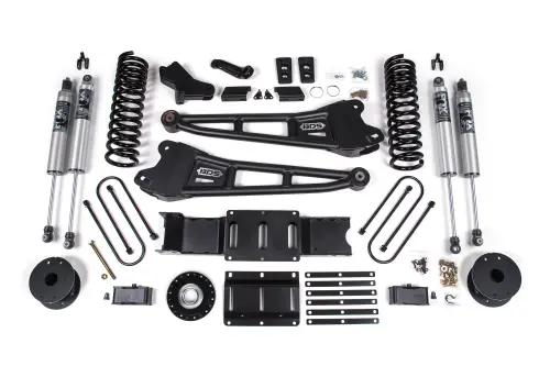 BDS Suspension - BDS2174PS | BDS Suspension 4 Inch Extended Travel Lift Kit With Radius Arm For Ram 3500 4WD Gas | Rear 3 Inch Lift Block Kit With OE Air Assist | Fox 2.5 Performance Series HTO Shocks