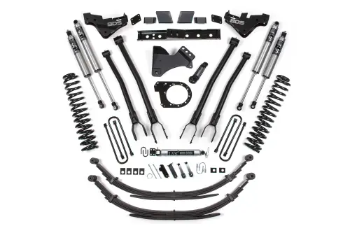BDS Suspension - BDS2253FPS | BDS Suspension 7 Inch Lift Kit With 4 Link For Ford F-250 / F-350 Super Duty 4WD Diesel | Rear Lift Leaf Springs | Fox 2.5 Performance Series HTO Shocks