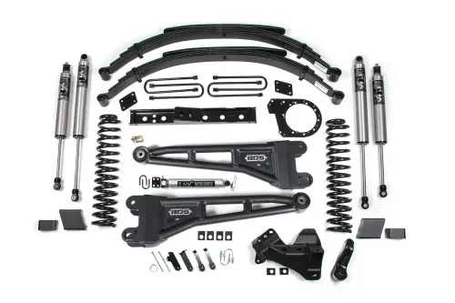 BDS Suspension - BDS2259PS | BDS Suspension 7 Inch Lift Kit With Radius Arm For Ford F-250 / F-350 Super Duty 4WD Diesel | Rear Lift Leaf Springs | Fox 2.5 Performance Series HTO Shocks
