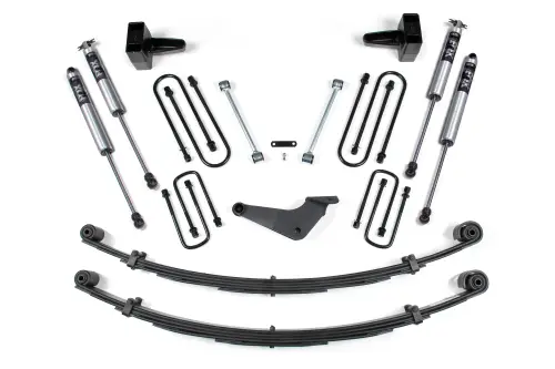 BDS Suspension - BDS309FS | BDS Suspension 4 Inch Lift Kit For Ford F-250 / F-350 Super Duty 4WD | Square Front U-Bolt Type Prior To 2-28-99 | Rear Lift Without Factory Overload | Fox 2.0 Performance Series Shocks