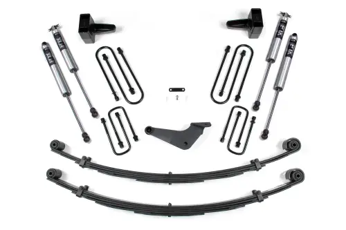 BDS Suspension - BDS322FS | BDS Suspension 4 Inch Lift Kit For Ford F-250 / F-350 Super Duty 4WD | Radius Front U-Bolt | Rear Lift With Factory Overload | Fox 2.0 Performance Series Shocks