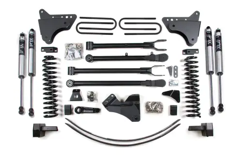 BDS Suspension - BDS339FS | BDS Suspension 6 Inch Lift Kit With 4-Link For Ford F-250 / F-350 Super Duty 4WD Gas | Rear Lift 3 Inch Block Kit & Add-A-Leaf Without Overload | Fox 2.0 Performance Series Shocks