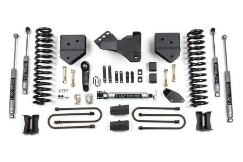 BDS Suspension - BDS344H | BDS Suspension 4 Inch Lift Kit For Ford F-250 / F-350 Super Duty 4WD Diesel | Rear Lift Block Kit With Factory Overload | NX2 Nitro Series Shocks