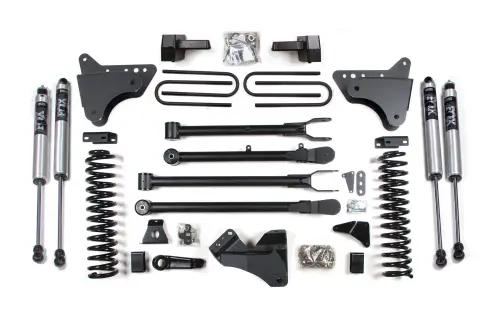 BDS Suspension - BDS345FS | BDS Suspension 4 Inch Lift Kit With 4-Link For Ford F-250 / F-350 Super Duty 4WD Diesel | Rear Lift Block Kit Without Factory Overload | Fox 2.0 Performance Series Shocks