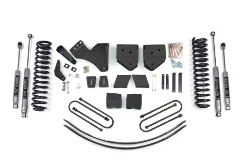 BDS Suspension - BDS353H | BDS Suspension 6 Inch Lift Kit For Ford F-250 / F-350 Super Duty 4WD Diesel | Rear Lift 3 Inch Block Kit & Add-A-Leaf Without Overload | NX2 Nitro Series Shocks