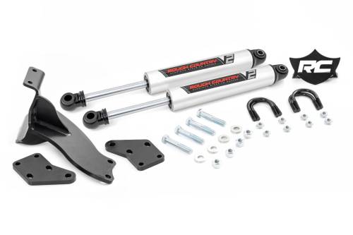 Rough Country - 8749470 | Rough Country V2 Steering Stabilizer, Dual, 2.5-8 Inch Lifted For Ram 2500/3500