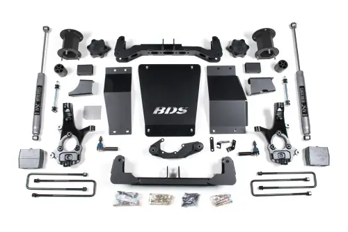 BDS Suspension - BDS706H | BDS Suspension 6.5 Inch Lift Kit For Chevrolet Silverado / GMC Sierra 1500 4WD | Rear Lift 4 Inch Block Kit | Cast Steel Factory Control Arm | NX2 Nitro Series Shocks