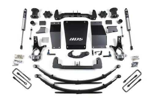 BDS Suspension - BDS707FS | BDS Suspension 6.5 Inch Lift Kit For Chevrolet Silverado / GMC Sierra 1500 4WD | Rear Leaf Springs | Cast Steel Factory Control Arm | Fox 2.0 Performance Series Shocks
