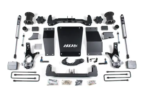 BDS Suspension - BDS708FS | BDS Suspension 6.5 Inch Lift Kit For Chevrolet Silverado / GMC Sierra 1500 4WD | Rear Lift 4 Inch Block Kit | Aluminum / Stamped Steel Factory Control Arm | Fox 2.0 Performance Series Shocks
