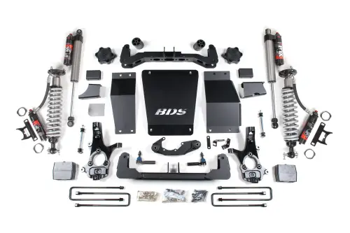 BDS Suspension - BDS710PES | BDS Suspension 6 Inch Lift Kit With Fox 2.5 Performance Elite Coilover For Chevrolet Silverado / GMC Sierra 1500 4WD | Rear Lift Block Kit | Cast Steel Factory Control Arm | Fox 2.5 Performance Elite Shocks