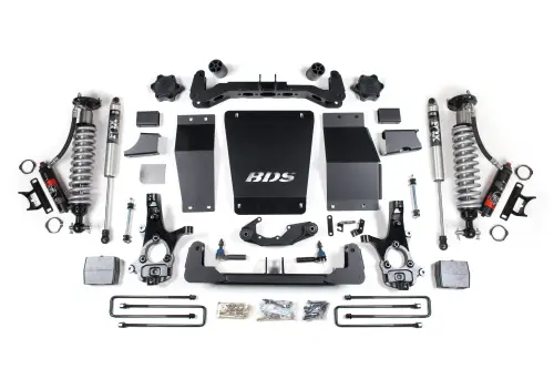 BDS Suspension - BDS711PSS | BDS Suspension 6 Inch Lift Kit With Fox 2.5 Performance Elite Coilover For Chevrolet Silverado / GMC Sierra 1500 4WD | Rear Lift Block Kit | Aluminum / Stamped Steel Factory Control Arm | Fox 2.0 Performance Series Shocks
