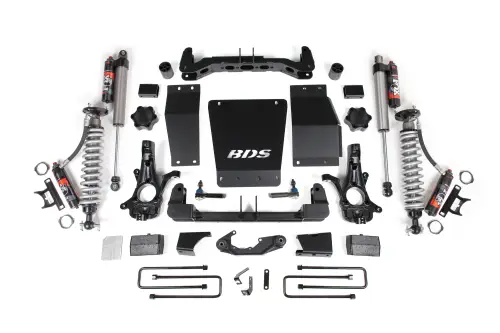 BDS Suspension - BDS712PES | BDS Suspension 4 Inch Lift Kit With Fox 2.5 Performance Elite Coilover For Chevrolet Silverado / GMC Sierra 1500 4WD | Rear Lift Block Kit | Cast Steel Factory Control Arm | Fox 2.5 Performance Elite Shocks