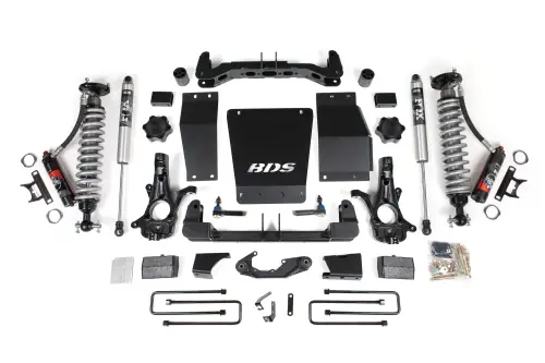BDS Suspension - BDS712PSS | BDS Suspension 4 Inch Lift Kit With Fox 2.5 Performance Elite Coilover For Chevrolet Silverado / GMC Sierra 1500 4WD | Rear Lift Block Kit | Cast Steel Factory Control Arm | Fox 2.0 Performance Series Shocks