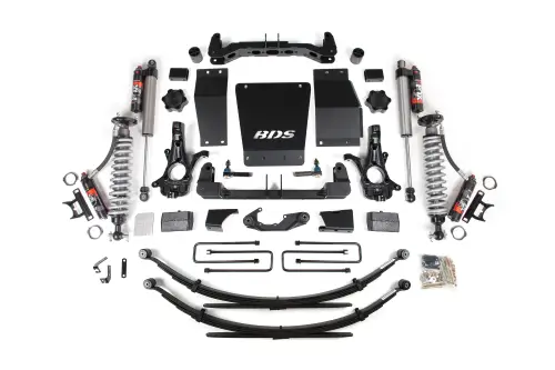 BDS Suspension - BDS715PES | BDS Suspension 4 Inch Lift Kit With Fox 2.5 Performance Elite Coilover For Chevrolet Silverado / GMC Sierra 1500 4WD | Rear Leaf Springs | Cast Steel Factory Control Arm | Fox 2.5 Performance Elite Shocks