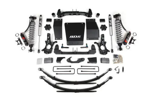BDS Suspension - BDS715PSS | BDS Suspension 4 Inch Lift Kit With Fox 2.5 Performance Elite Coilover For Chevrolet Silverado / GMC Sierra 1500 4WD | Rear Leaf Springs | Cast Steel Factory Control Arm | Fox 2.0 Performance Series Shocks