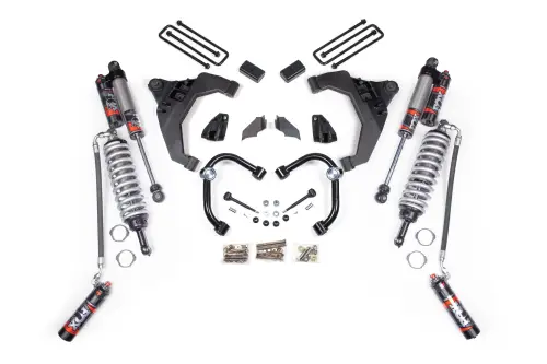 BDS Suspension - BDS723PES | BDS Suspension 3 Inch Lift Kit With Fox Coilover Conversion For Chevrolet Silverado / GMC Sierra 2500HD / 3500HD 4WD Diesel | Rear Lift Block Kit With Factory Overload | Fox 2.5 Performance Elite Shocks