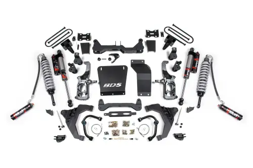 BDS Suspension - BDS727PES | BDS Suspension 6.5 Inch Lift Kit With Fox 2.5 Coilover Conversion For Chevrolet Silverado / GMC Sierra 2500HD / 3500HD Diesel | Rear Lift 5 Inch Block Kit Without Overload | Fox 2.5 Performance Elite Shocks